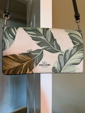 COACH Banana Leaf Print Crossbody in Green